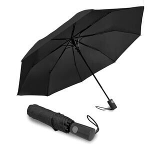 Automatic Super Mini Weather Station Rain Umbrella Black 42"